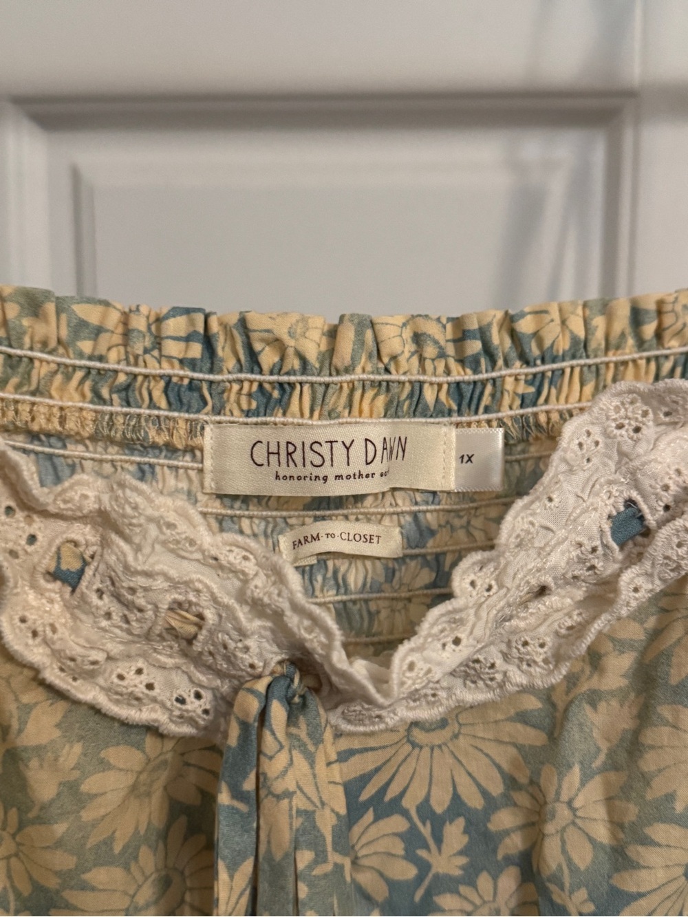 Emma Christy Dawn Sky Chamomile Blue Floral Tiered Sundress - Picture 3 of 4